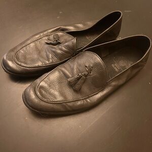 River Island Black Tassel Leather Loafers